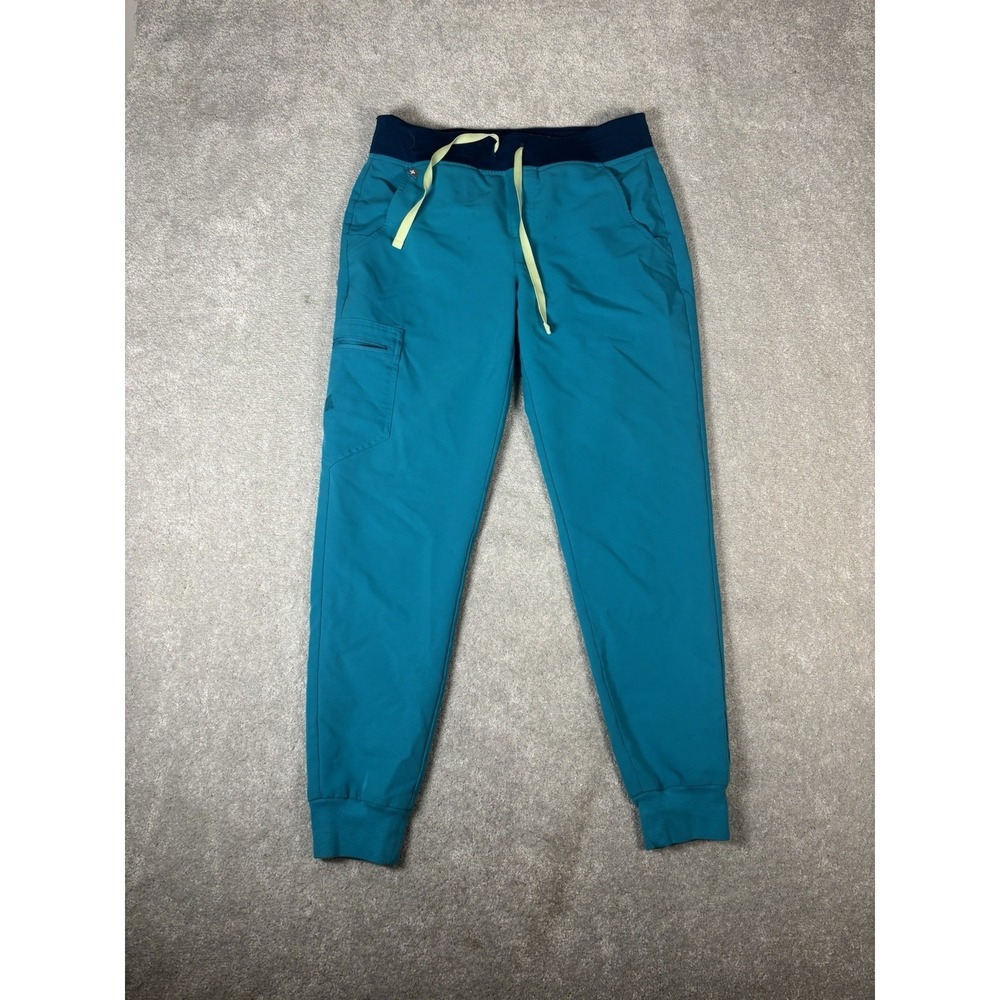 Figs Zamora Teal Blue‎ Jogger Scrub Pants Women's Small Style Some Stains